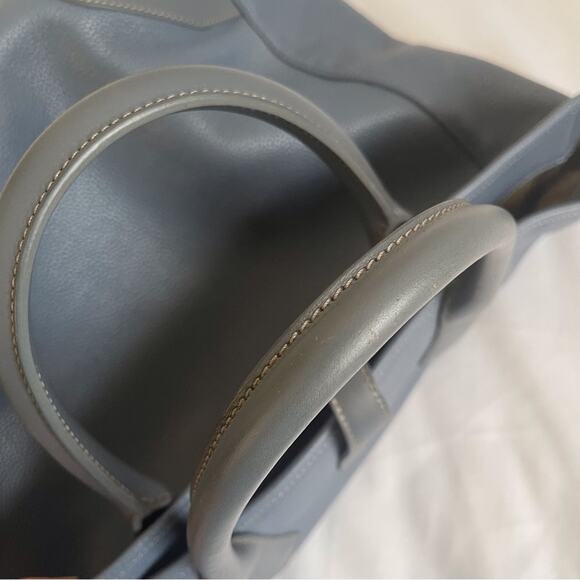 Dunhill Boston Tote Blue Leather Top Handle Work School Business Bag Tote - Picture 10 of 16